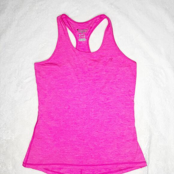 CHAMPION Performance Neon Pink Marl Racerback Tank Workout Top Medium - Picture 3 of 7